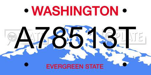 A78513T Washington License Plate