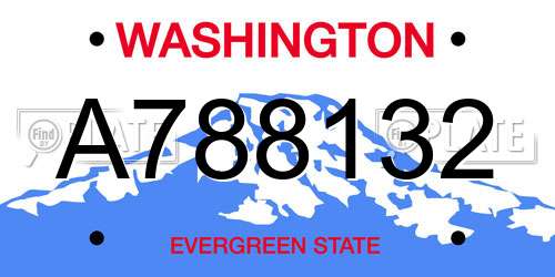 A788132 Washington License Plate