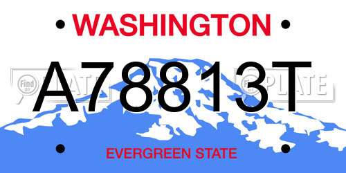 A78813T Washington License Plate