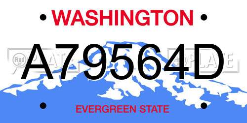 A79564D Washington License Plate