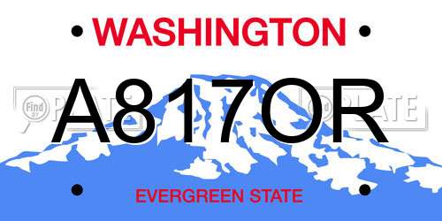 A817OR Washington License Plate