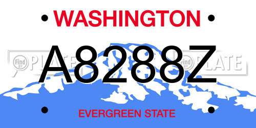A8288Z Washington License Plate