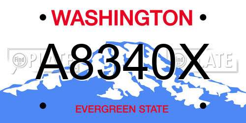 A8340X Washington License Plate
