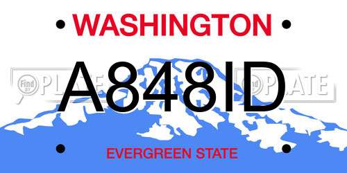 A848ID Washington License Plate
