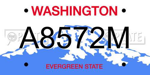 A8572M Washington License Plate