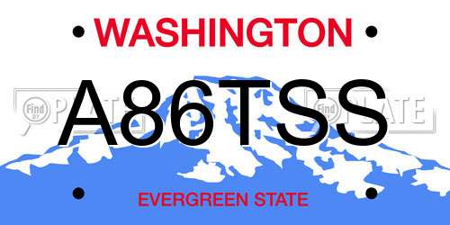 A86TSS Washington License Plate