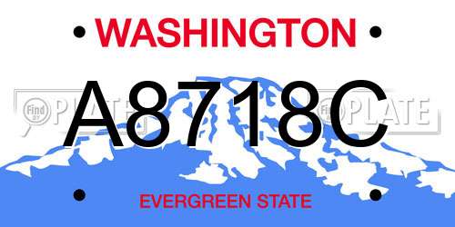 A8718C Washington License Plate
