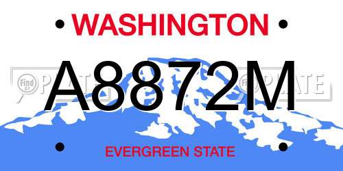 A8872M Washington License Plate