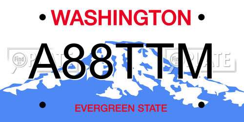 A88TTM Washington License Plate