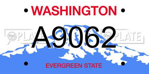 A9062 Washington License Plate
