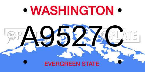 A9527C Washington License Plate