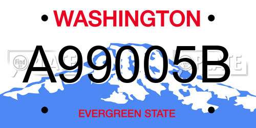 A99005B Washington License Plate