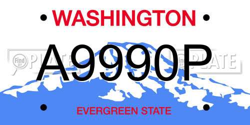A9990P Washington License Plate