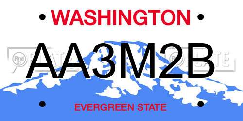 AA3M2B Washington License Plate