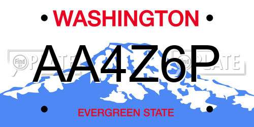AA4Z6P Washington License Plate