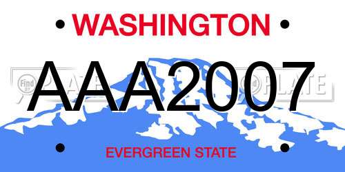 AAA2007 Washington License Plate