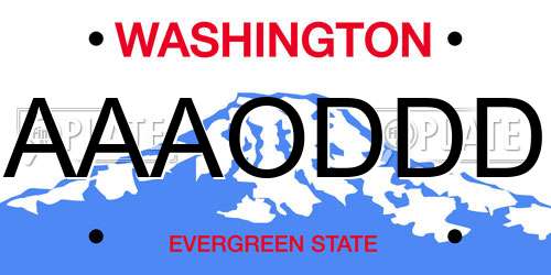 AAAODDD Washington License Plate