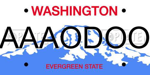 AAAODOO Washington License Plate