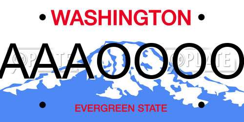 AAAOOOO Washington License Plate