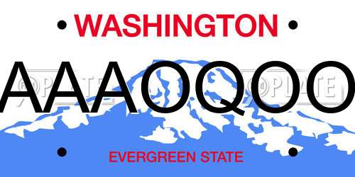 AAAOQOO Washington License Plate