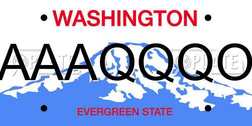 AAAQQQO Washington License Plate