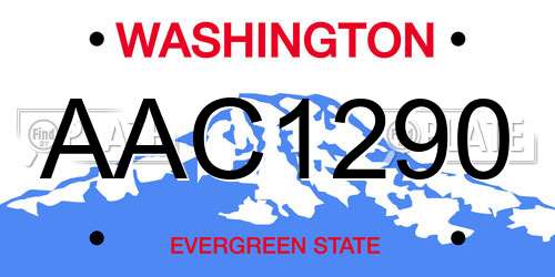 AAC1290 Washington License Plate