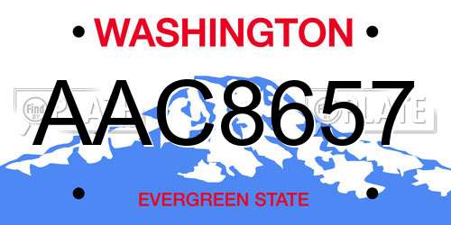 AAC8657 Washington License Plate
