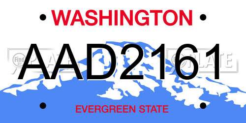 AAD2161 Washington License Plate