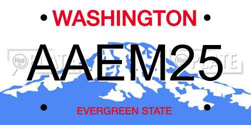 AAEM25 Washington License Plate