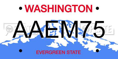 AAEM75 Washington License Plate