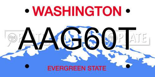 AAG60T Washington License Plate