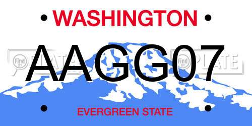 AAGG07 Washington License Plate