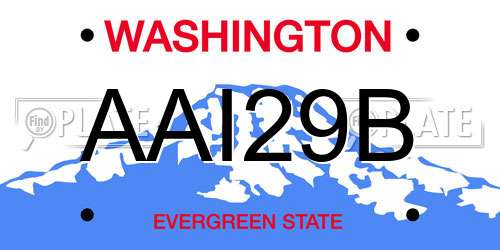 AAI29B Washington License Plate