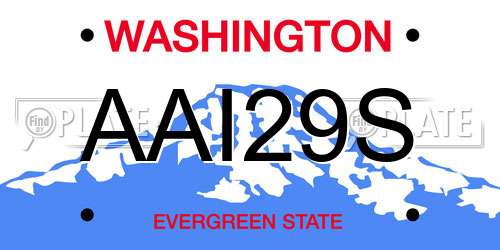 AAI29S Washington License Plate