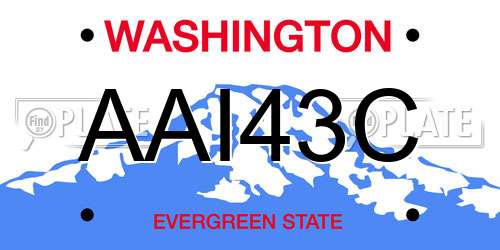 AAI43C Washington License Plate