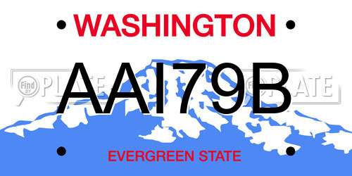 AAI79B Washington License Plate