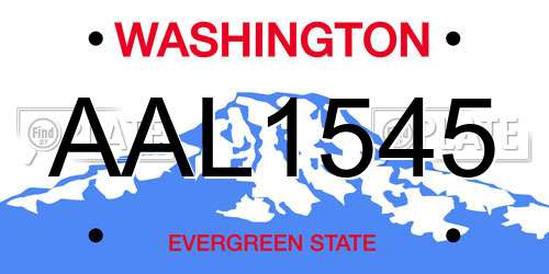 AAL1545 Washington License Plate