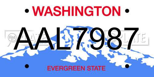AAL7987 Washington License Plate