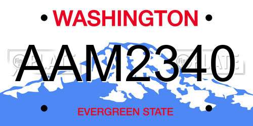 AAM2340 Washington License Plate