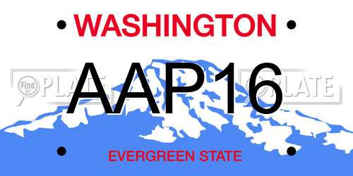 AAP16 Washington License Plate