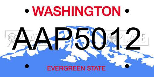 AAP5012 Washington License Plate
