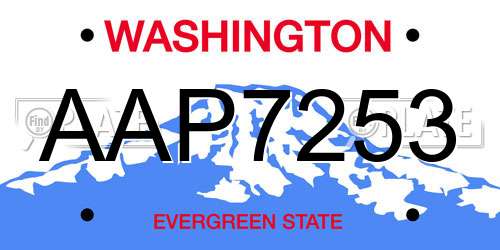 AAP7253 Washington License Plate