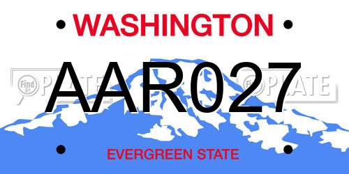 AAR027 Washington License Plate