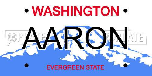 AARON Washington License Plate