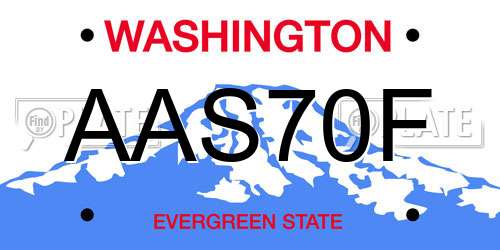 AAS70F Washington License Plate