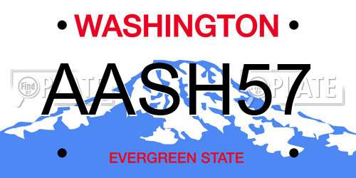 AASH57 Washington License Plate