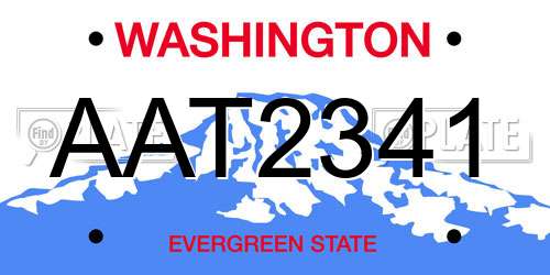 AAT2341 Washington License Plate