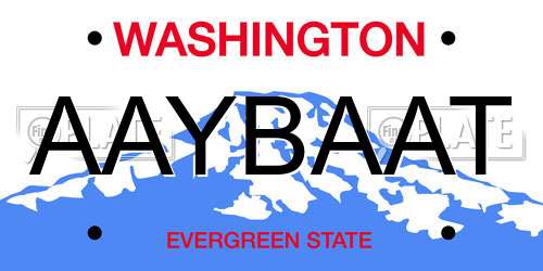 AAYBAAT Washington License Plate
