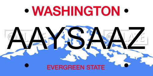 AAYSAAZ Washington License Plate