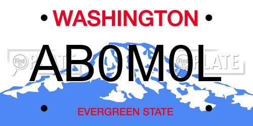 AB0M0L Washington License Plate